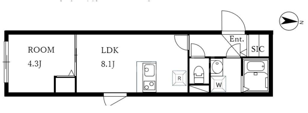 ALATO KINSHICHOII(1LDK/2階)の間取り写真