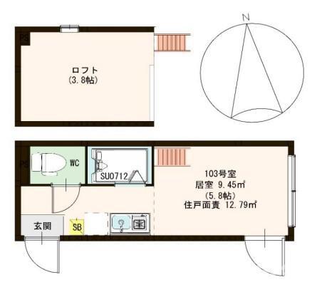 ハーモニーテラス豊島III(ワンルーム/1階)の間取り写真