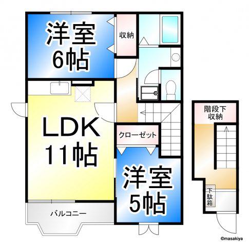 メルティー・アイ(2LDK/2階)の間取り写真