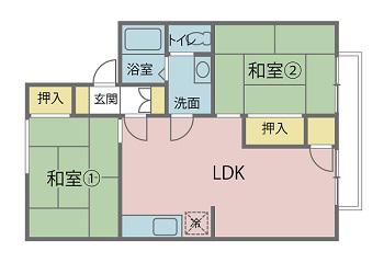第2ハイツ小泉(2LDK/2階)の間取り写真