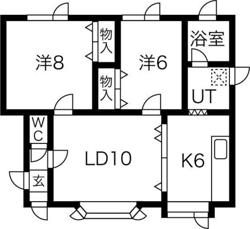 ピースフル西岡(2LDK/2階)の間取り写真