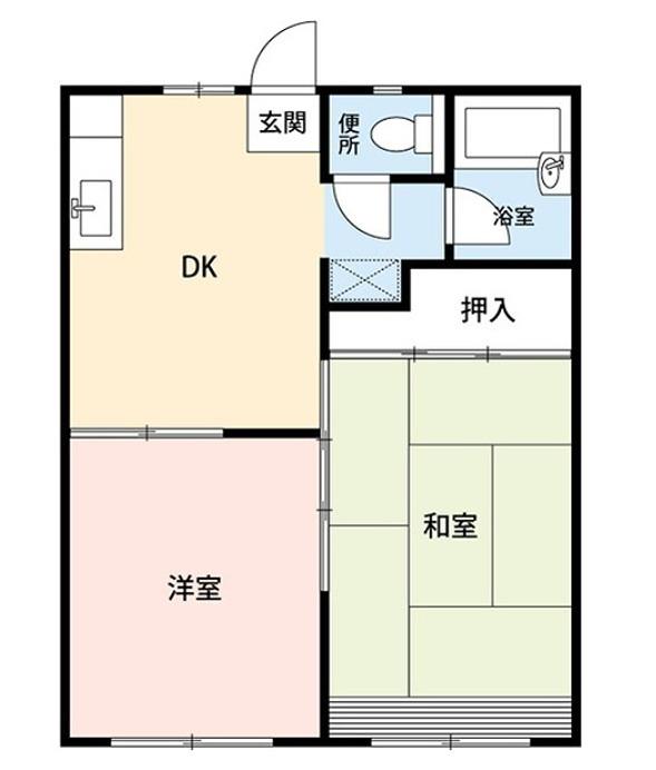 みやこハイツ(2DK/2階)の間取り写真