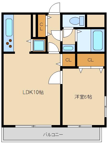 ラヴェール鷺沼(1LDK/2階)の間取り写真