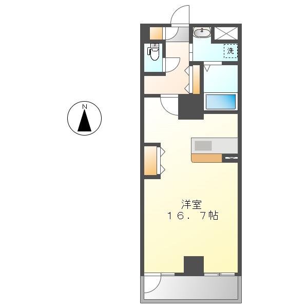 メゾンドール栄(ワンルーム/4階)の間取り写真