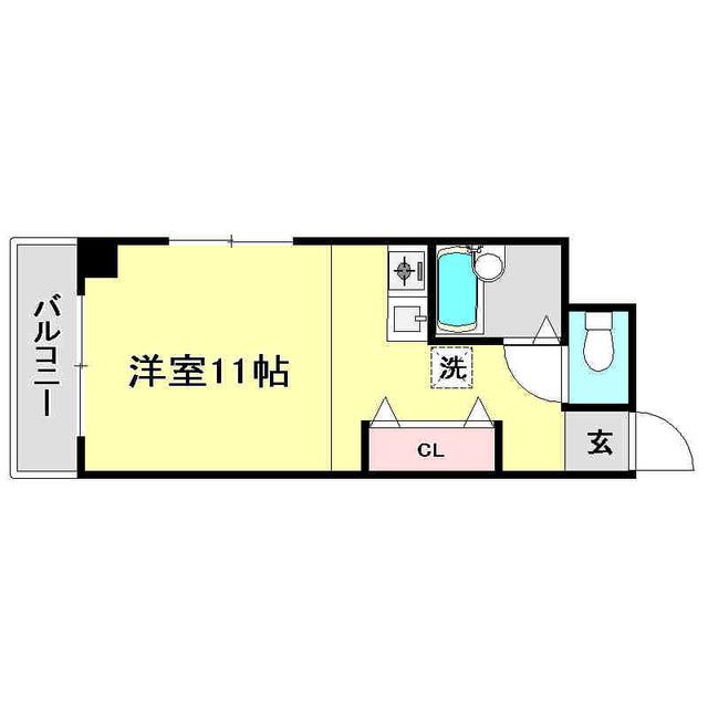 リヴィエラ天神(ワンルーム/3階)の間取り写真
