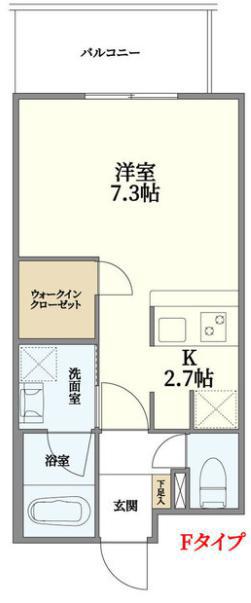 ウェルスクエア神戸住吉(1K/3階)の間取り写真
