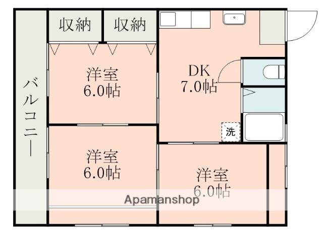 DREAM90 2号棟(3DK/1階)の間取り写真