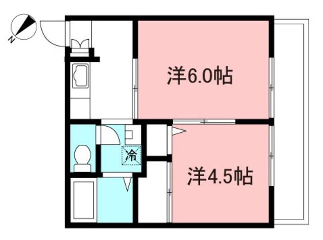 フラッツA(2K/2階)の間取り写真