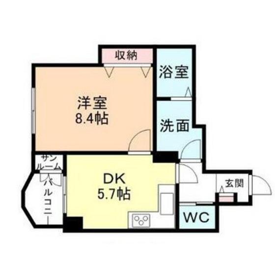 ドルチェ・ヴィータ丸の内(1DK/3階)の間取り写真
