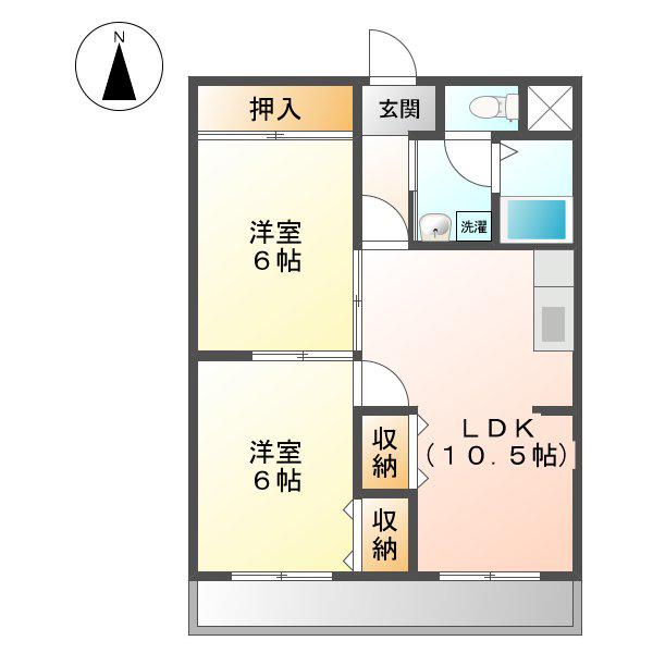 エスペランサ29(2LDK/3階)の間取り写真