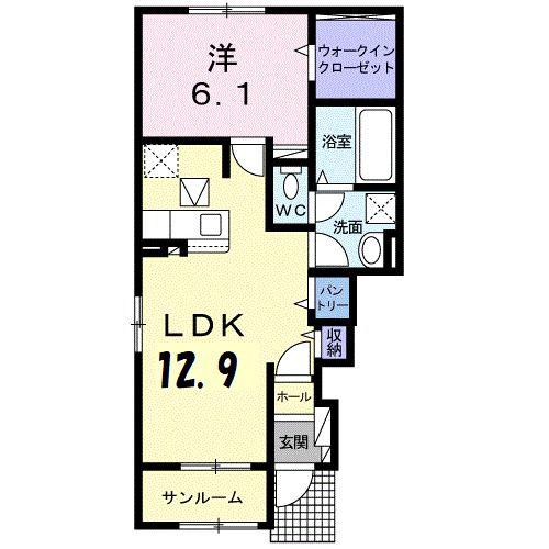 フェイバー フォレスト I(1LDK/1階)の間取り写真