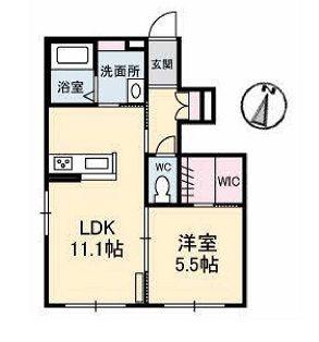 レジデンスM&K A棟(1LDK/1階)の間取り写真