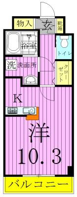 モンリッシュⅡ(ワンルーム/5階)の間取り写真