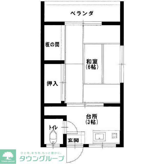 あやめ荘(1K/2階)の間取り写真