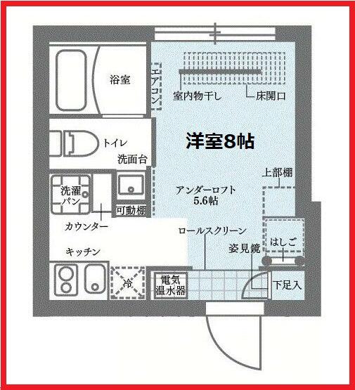 ココキューブ新御徒町ウエスト(ワンルーム/1階)の間取り写真