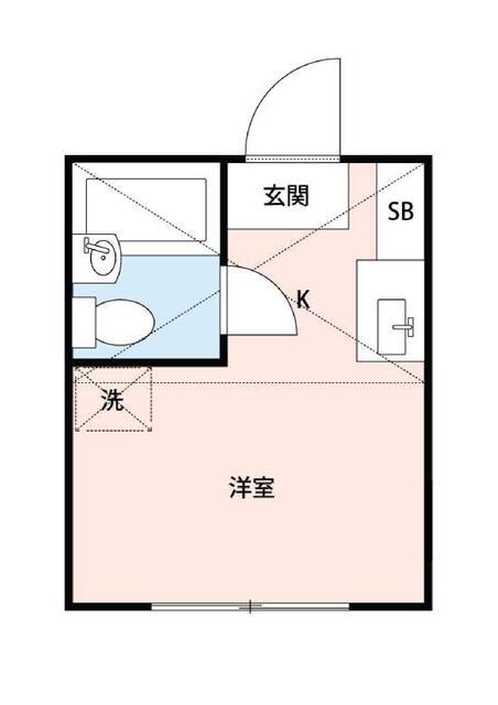 西国分寺ハイランドN棟(ワンルーム/1階)の間取り写真
