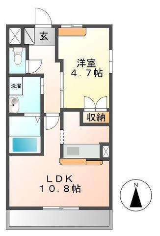 GRACIOUS(1LDK/1階)の間取り写真