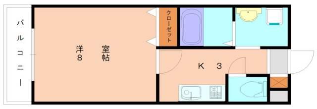 マルワノーブルエイト(1K/4階)の間取り写真