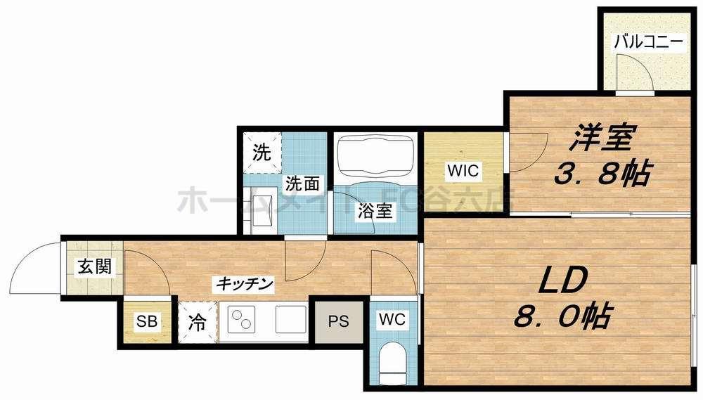 ミュプレ北浜イースト(1LDK/12階)の間取り写真