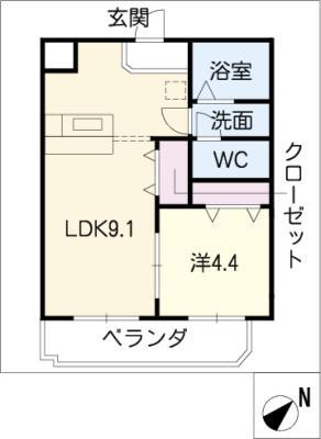 レスポワール(1LDK/1階)の間取り写真
