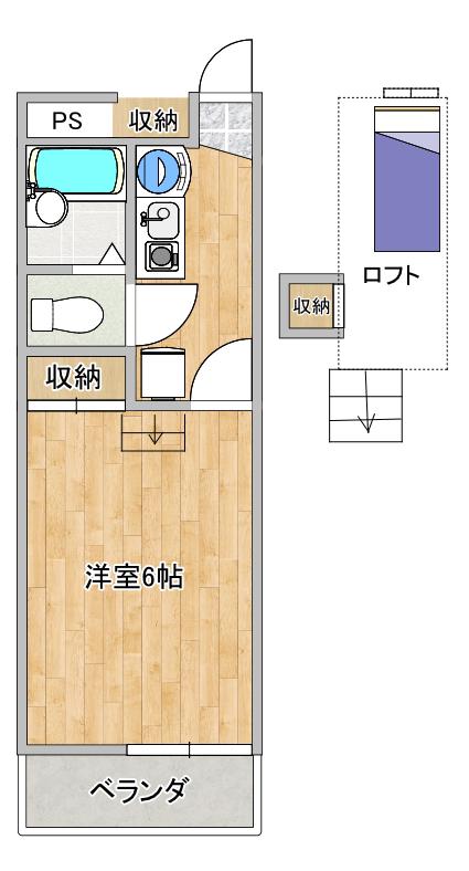 シャンテ(1K/3階)の間取り写真