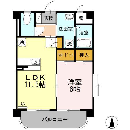 チェリーブランチ(1LDK/3階)の間取り写真