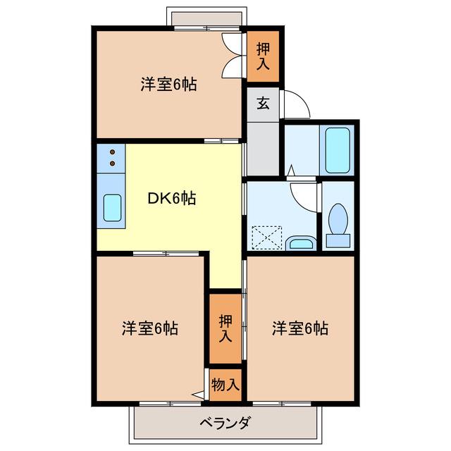 アーバンステージICHIKAWA A棟(3DK/1階)の間取り写真