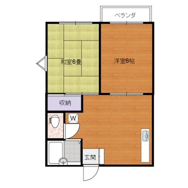 ハイツ永福(2DK/1階)の間取り写真