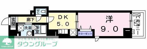 ミッド ヴィラ レジデンス(1DK/4階)の間取り写真