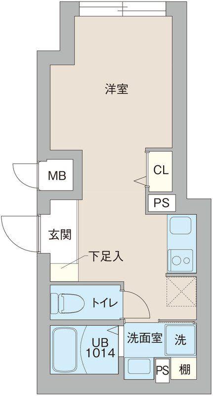 クリオ ラモード目黒洗足(1K/1階)の間取り写真