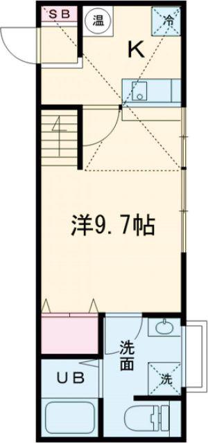 白鳥ヒルズ(1K/1階)の間取り写真