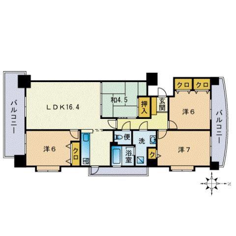 レーヴォン大濠(4LDK/2階)の間取り写真