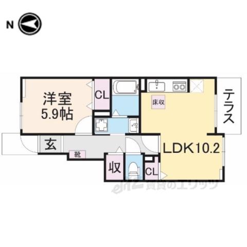 サンガーデンM・Ⅱ(1LDK/1階)の間取り写真