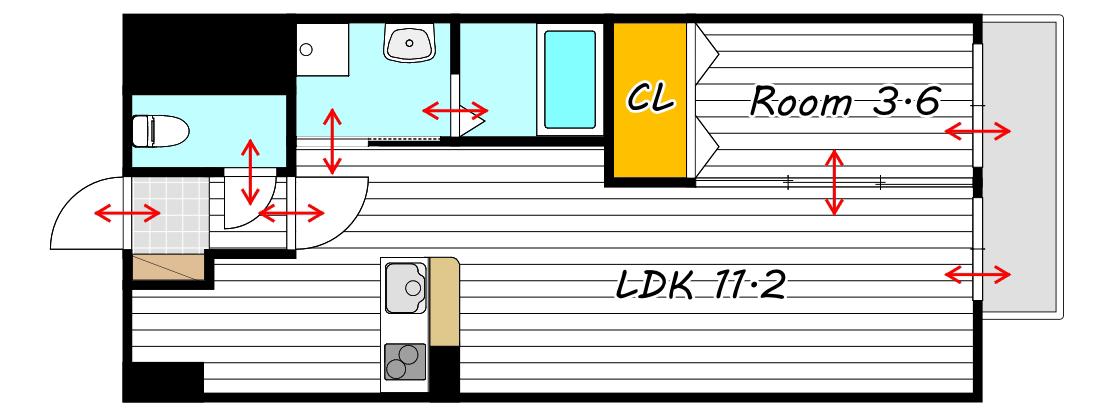 AXIS今(1LDK/3階)の間取り写真