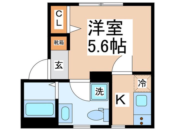 ダイヤモンドテラス鶴見小野(1K/2階)の間取り写真