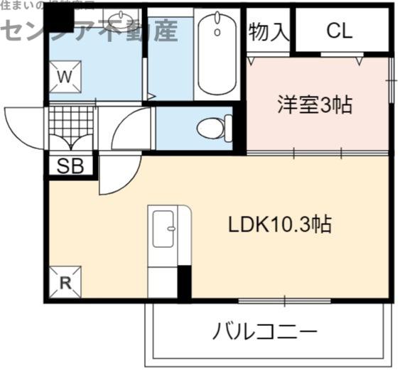 グロリオサ(1LDK/2階)の間取り写真