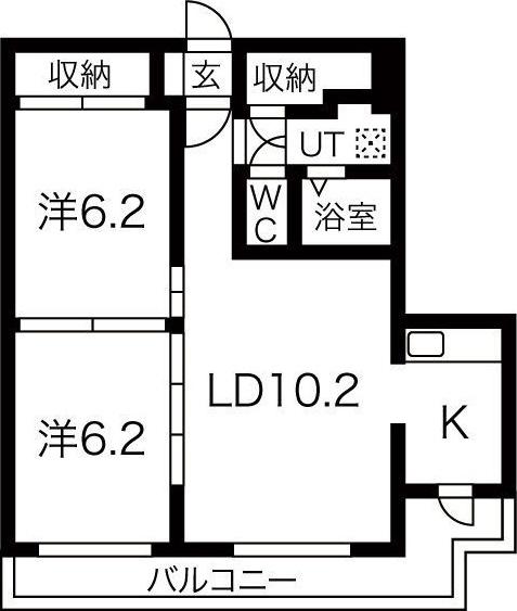 エイトプリンス山鼻(2LDK/5階)の間取り写真