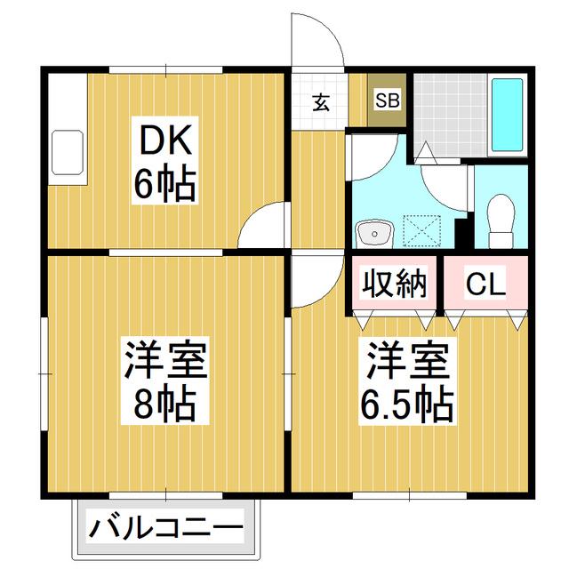 メゾン10(2DK/2階)の間取り写真
