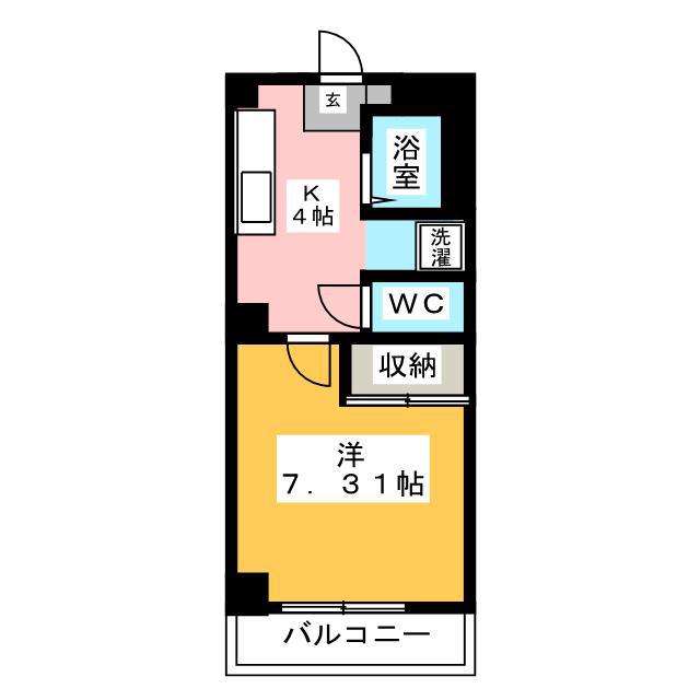 グランドール中村橋(1K/1階)の間取り写真