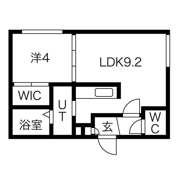 ラティール円山公園(1LDK/1階)の間取り写真