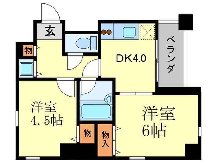 プリムローズ(2DK/3階)の間取り写真