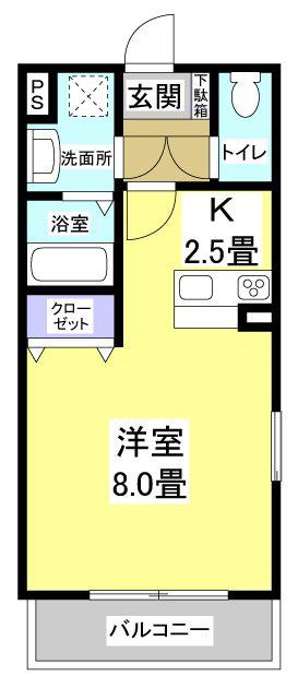 アーバン・エトワール(ワンルーム/1階)の間取り写真