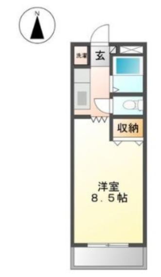 グランチェスタII(1K/2階)の間取り写真