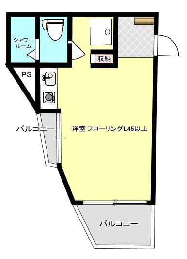 ポケットハイツ本厚木(ワンルーム/3階)の間取り写真