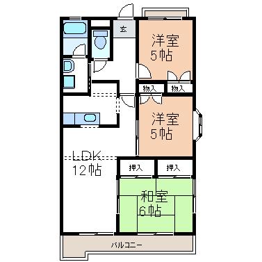 ニュークリーンシティ(3LDK/4階)の間取り写真
