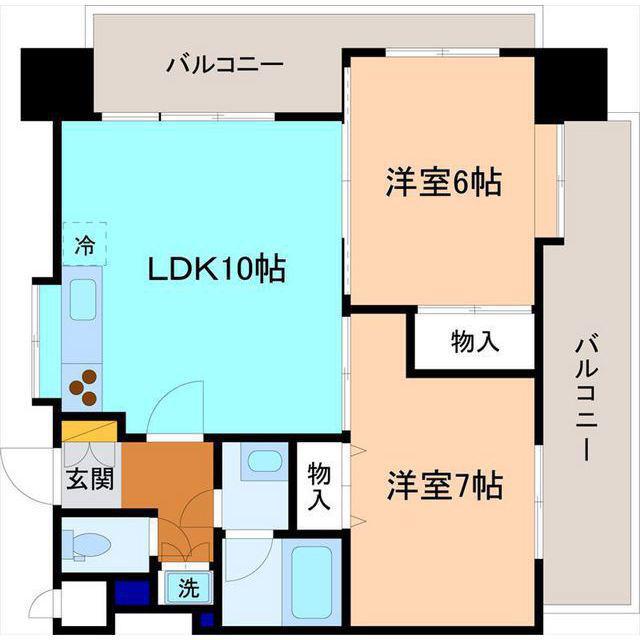 ダイアパレス玉川公園第2(2LDK/3階)の間取り写真