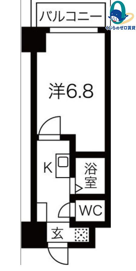 クレスト泉(1K/3階)の間取り写真