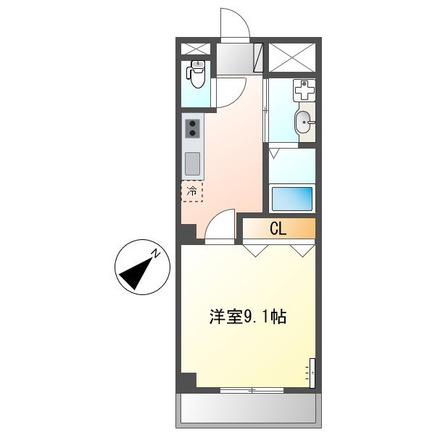 ヴィラージュ12(1K/2階)の間取り写真