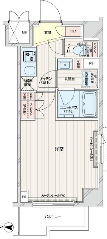 ルーブル本羽田(1K/5階)の間取り写真