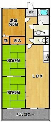 レトワールSII(3LDK/5階)の間取り写真